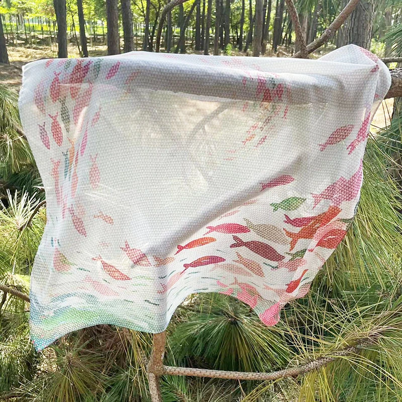 Soft Sheer Custom Digital Printing Chiffon Silk Polyester Scarf