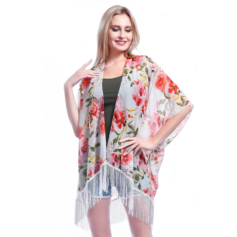 Wholesale Pretty Beach Chiffon Shawl Wrap Poncho for Ladies