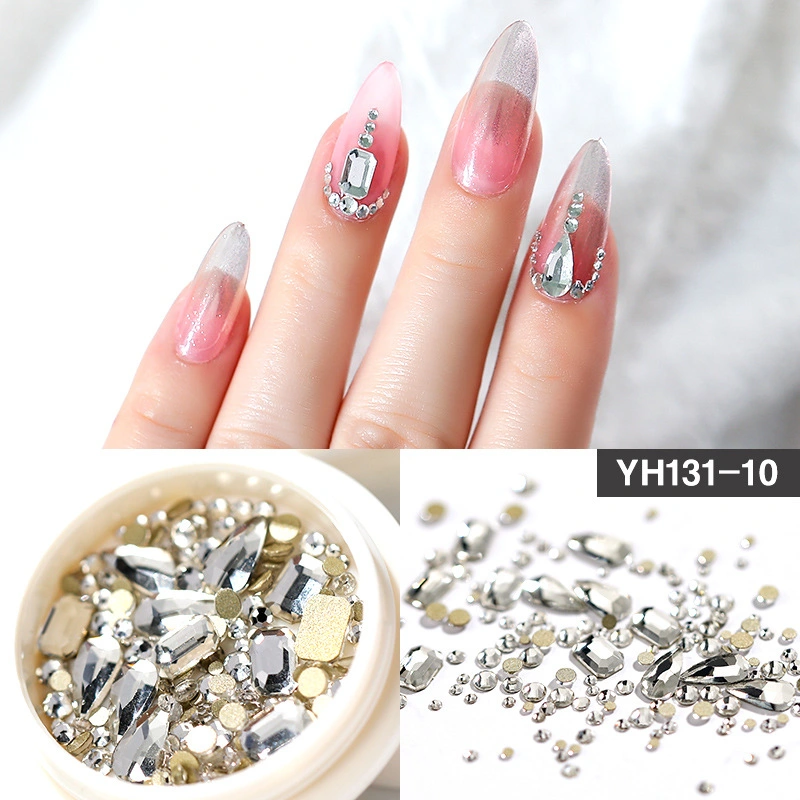 Nail Diamond Mesh Red Flat Bottom Diamond Ab Transparent Nail