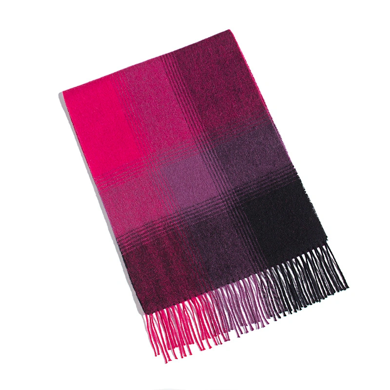 High Quality Color Matching Plaid Pure Wool Scarf for Women