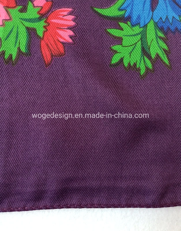 140*140cm Maxi Woge Unique Bright Muffler Dress Scarves Women Print Polyester Fabric Square Factory Floral Shawl