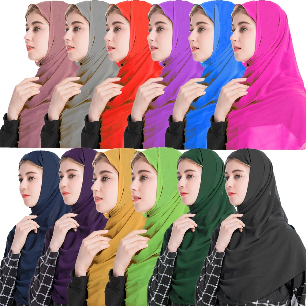 2020 Wholesale Islamic Kaftan Hijab Baju Summer Hijab Tudung Instant Shawl Aisha Hijab Baju Prom Night Silk Long Ladies Baju Formal Hijab Turban Simple Hijab