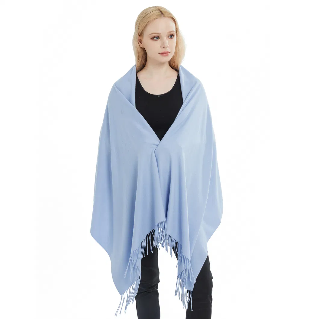 Chic Customise Luxury Light Blue Bride Pashmina Shawls and Scarves