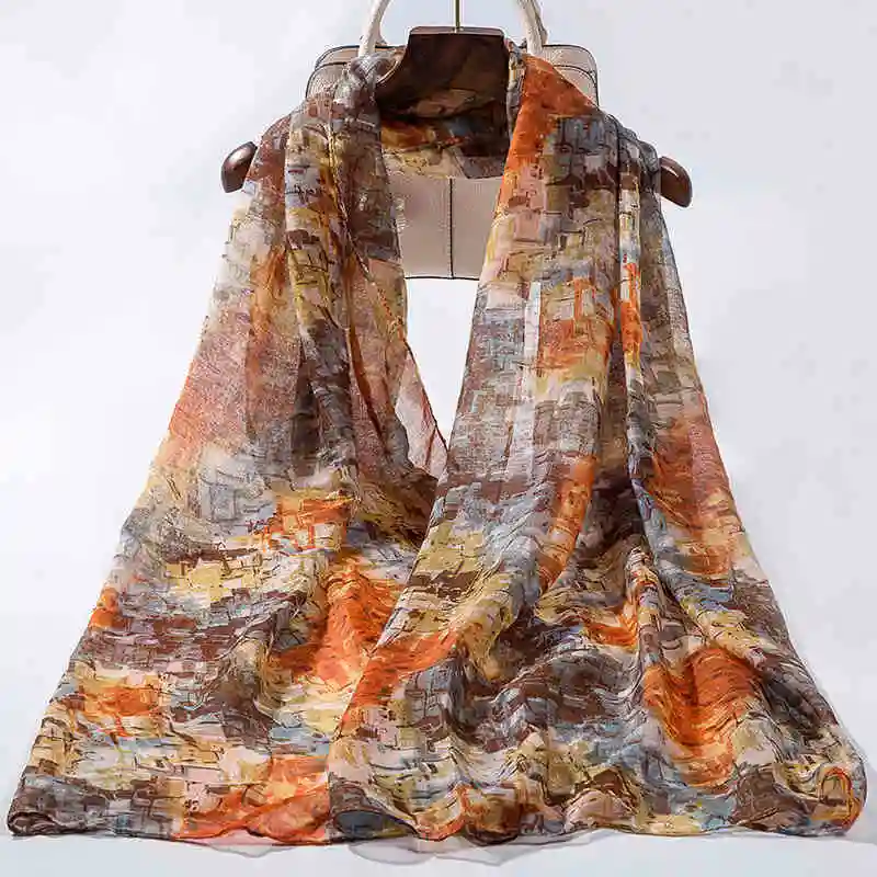 Ladies Tie Dye Printing Stoles Scarves Women Soft Smooth Kimono Turban Girls Thin Fashion Scarf