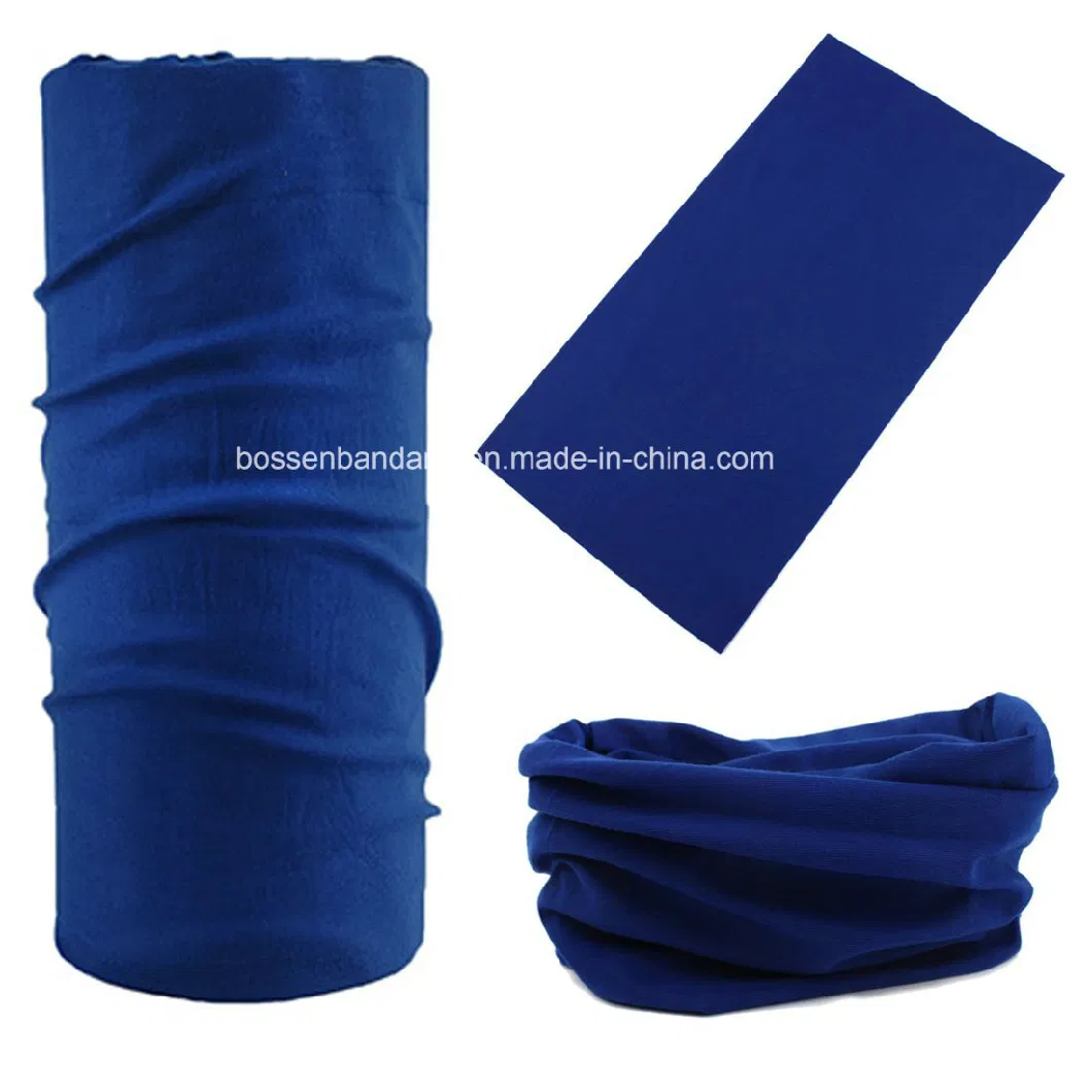 China Factory Produce Custom Solid Color Dyed Polyester Seamless Neck Tube Scarf