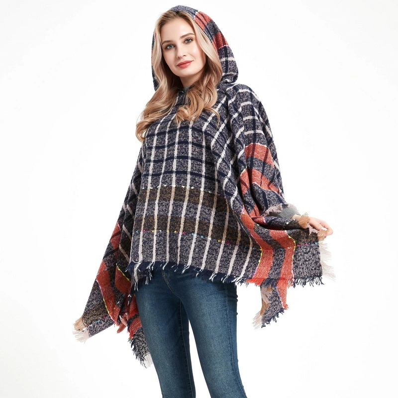 High Quality Winter Hooded Cape Poncho for Women