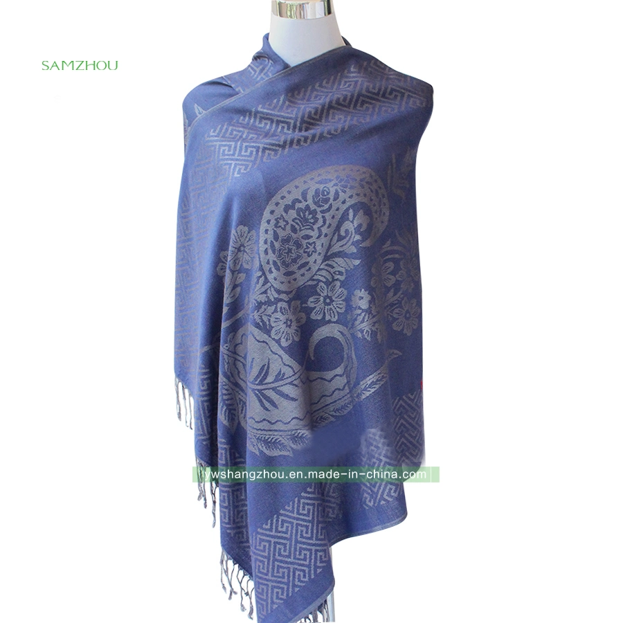 Hot Sale Fashion Pashmina Shawl with Cashew Jacquard Scarf