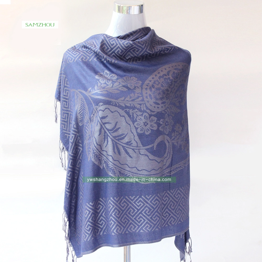 Hot Sale Fashion Pashmina Shawl with Cashew Jacquard Scarf