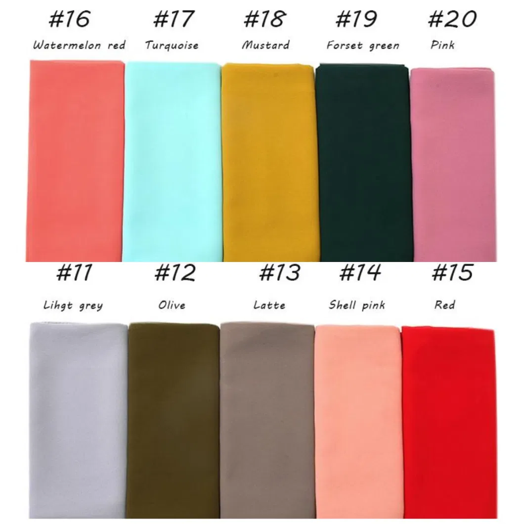 Wholesale Cheap Price 100%Chiffon Pure Color Silk Office Ladies Scarf