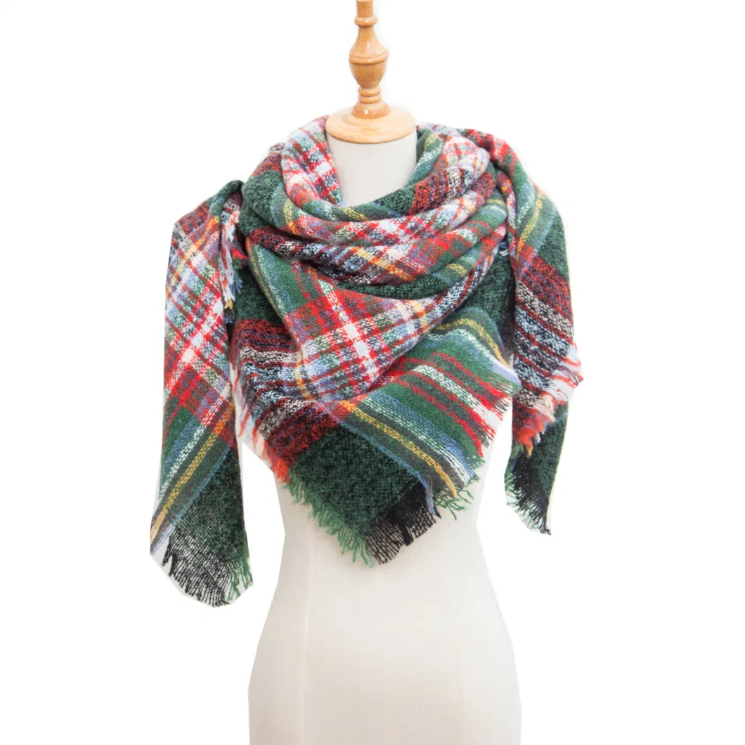 Cotton Blanket Shawl Women Big Oversized Long Plaid Scarves