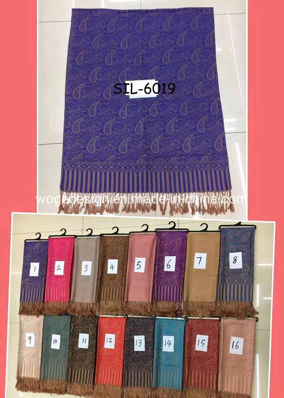 Hot Sold Factory Bulk Elegant Silk Smooth Feeling Oversize Shawl Pashmina Stole