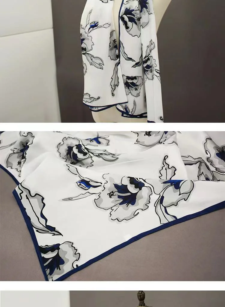 Beautiful Silk Long Scarf 52X175cm, Much Patterns