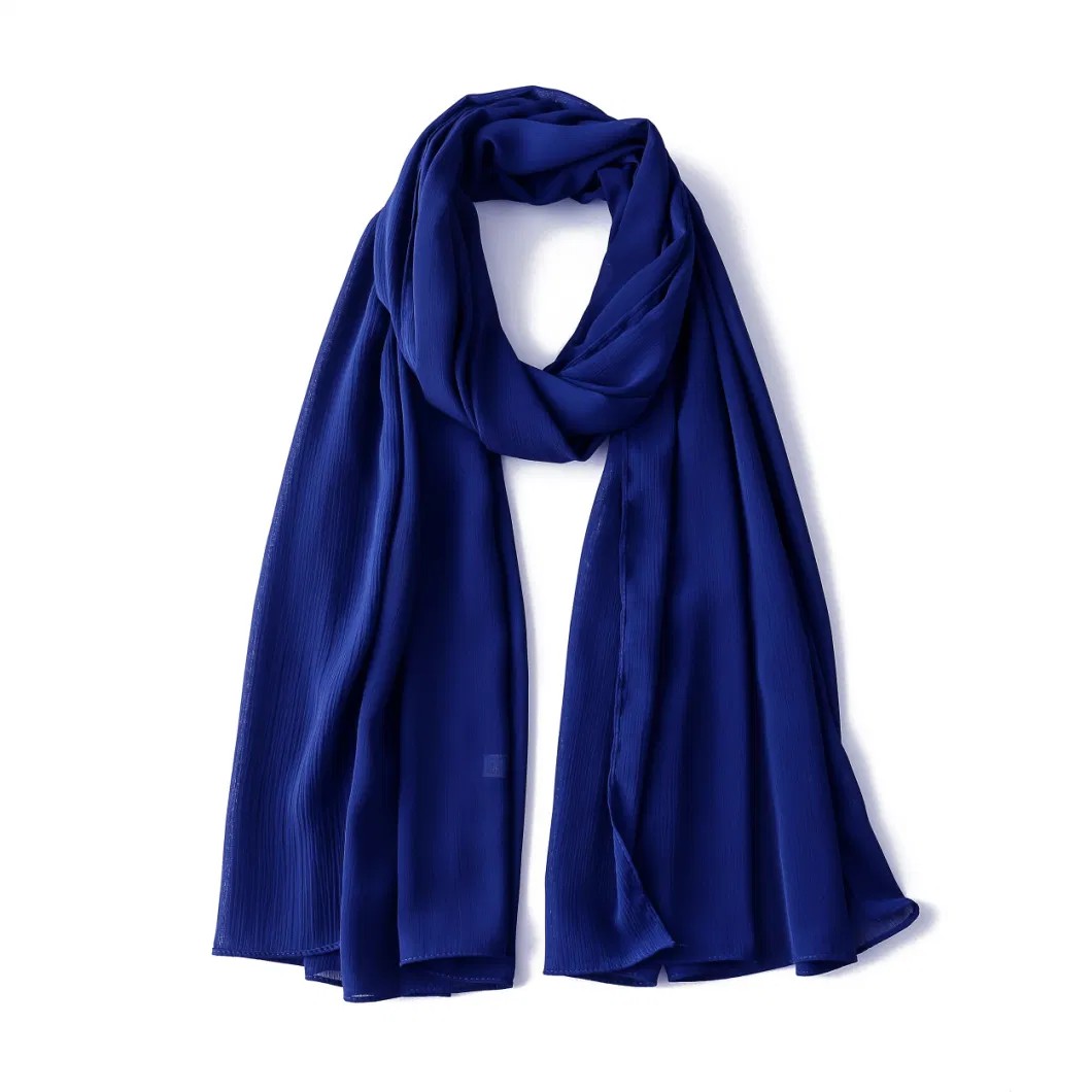 Comfortable Spring Women Royal Blue Lightweight Chiffon Shawls and Wraps Poncho