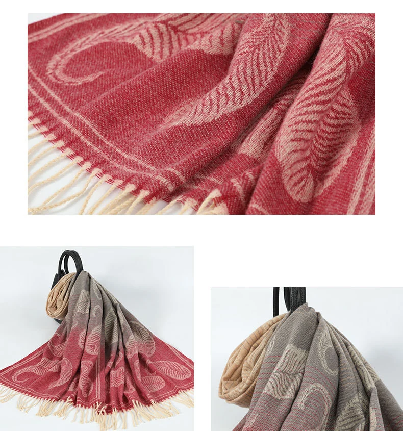 Elegant Designer Cashmere Shawl Jacquard Kashmir Body Wrap Pashmina