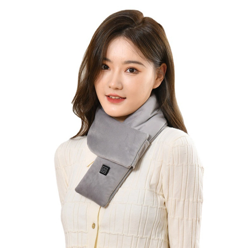 Wholesale USB Charging Scarf Solid Color Cotton Electric Heating Scarf