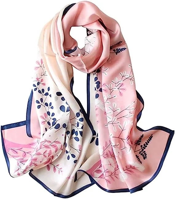 100% Mulberry Silk Long Scarf for Women Large Sunscreen Shawls Wraps