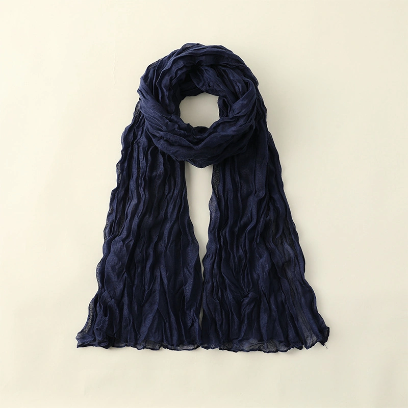 Solid Neck Wrapping Fashion Soft Silk Feeling Hair Long Scarf for Women