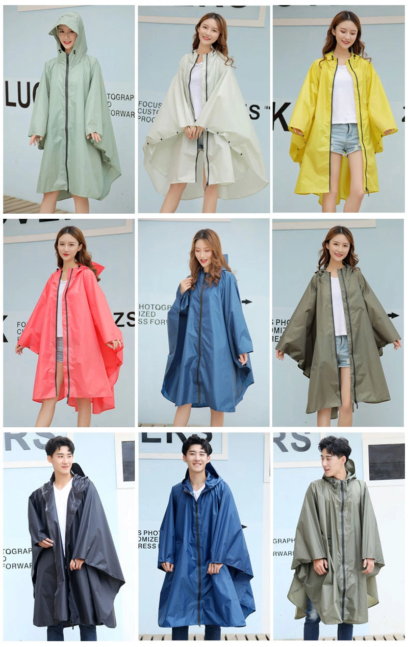 Wholesale Manufacturer Japanese/Korea Men Women Adult Fashion Long Hiking/Riding Poncho Outdoor Waterproof Poncho Raincoat