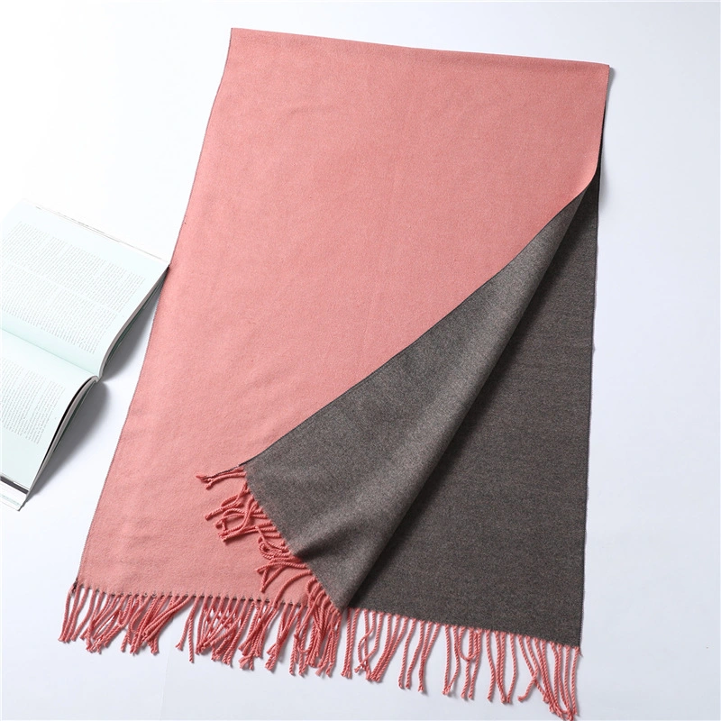 Reversible Scarf Double Side Female Pashmina Solid Blanket Stoles