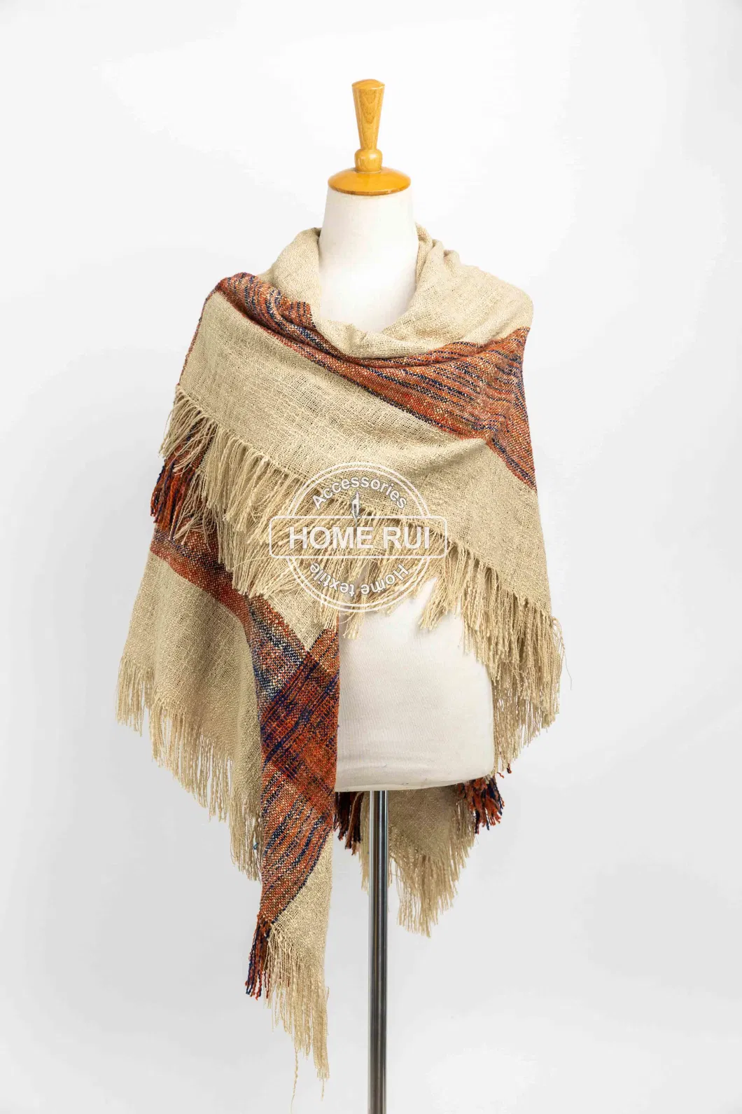 Outfit Lightweight Fall Brown Thick Striped Soft Tassel Plaid Lattice Veronz Classic Scottish Cozy Oversize Cappa Tippet Turban Snug Plain Stole Scarf Shawl