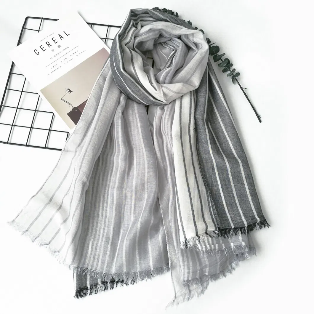 Big Size Modal Scarves Light Weight Pink Stripe Scarfs