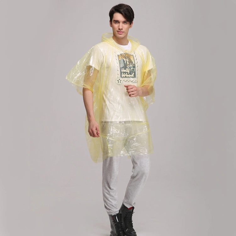 Yellow Cheap Disposable Women&prime; S Rain Poncho