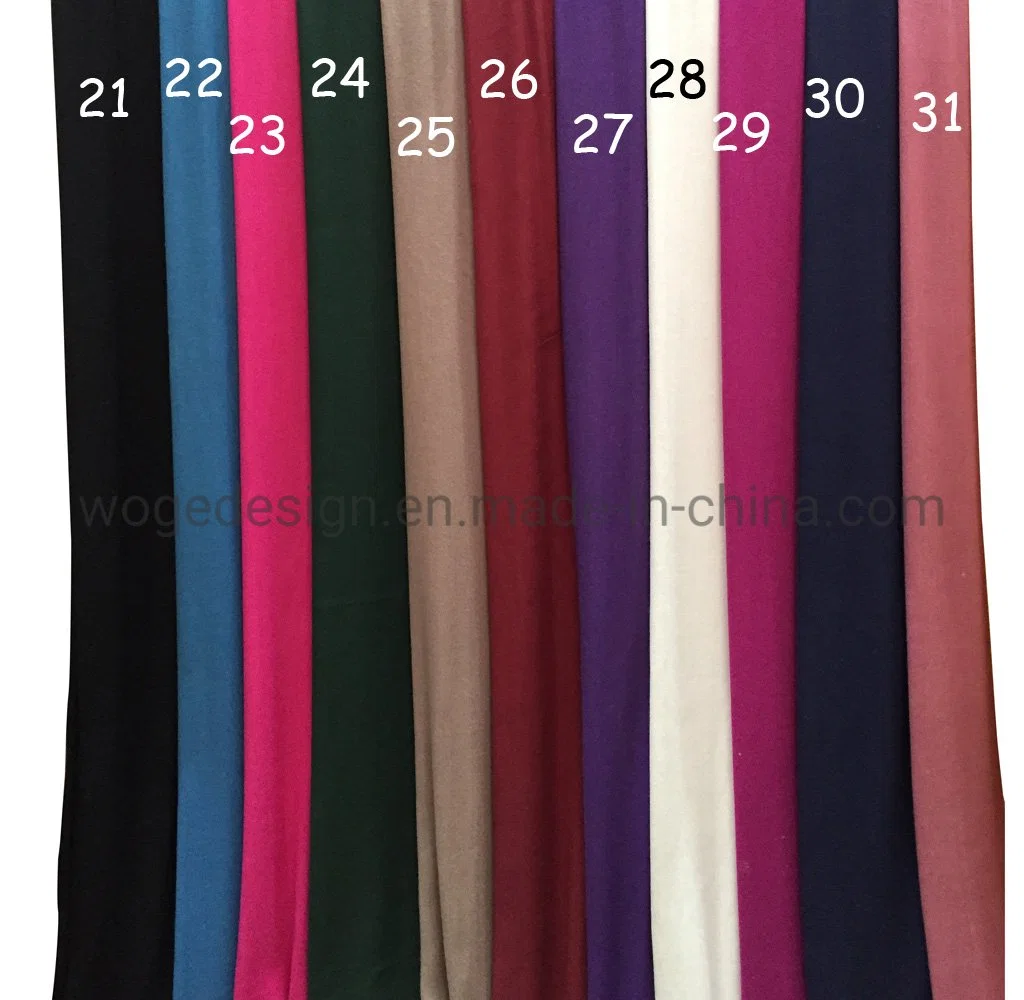 Classic UK Beautiful Hijabs Factory Wholesale Ladies Plain Solid Viscose Scarfs Pashmina with 41colors Available Stock