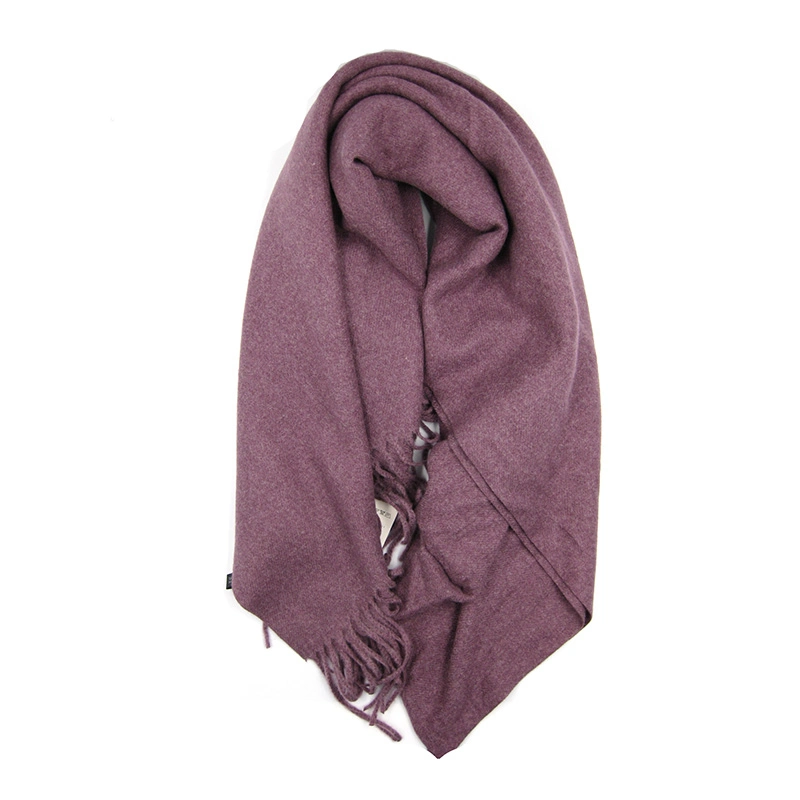 Cashmere Blend Classic Plain Scarf with Tassel Hem