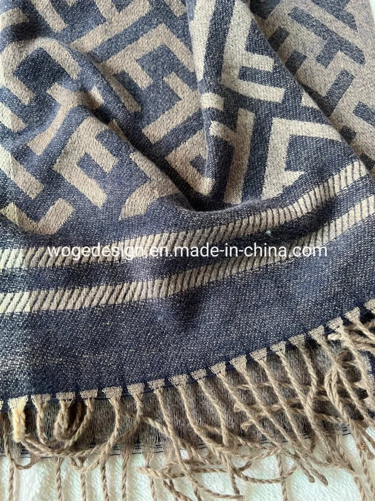 New Designer Woge Supplier Soft Reversible Stole Cashmere Feeling Winter Blanket Shawl