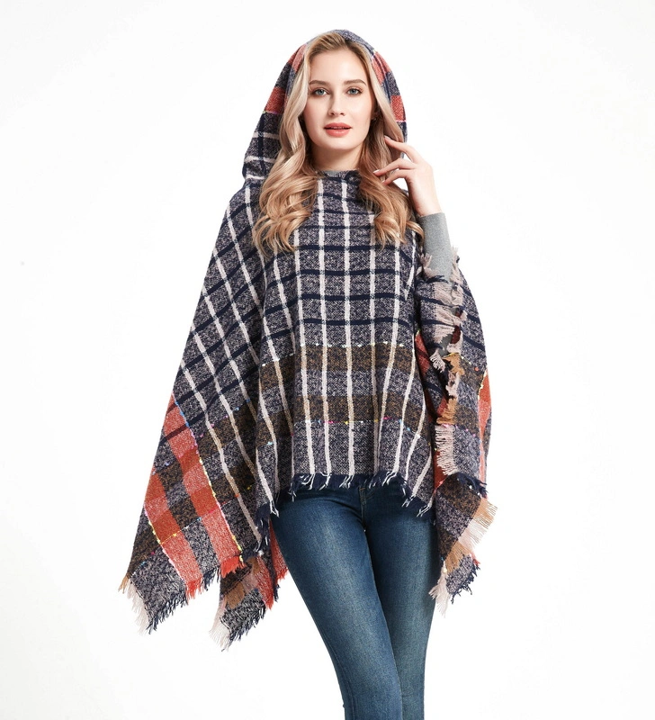 High Quality Winter Hooded Cape Poncho for Women