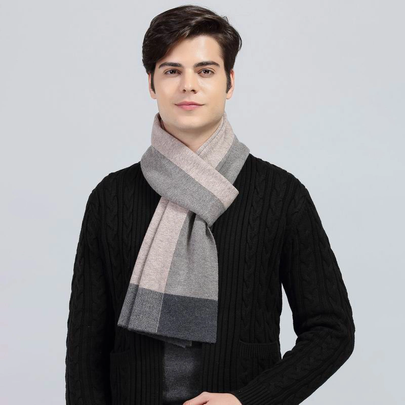 Wholesale Winter Solid Color Merino Wool Scarf for Man