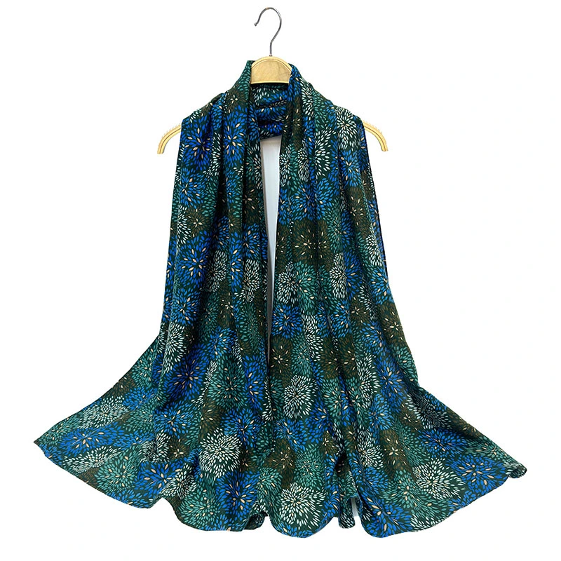 Summer Bohemian Floral Scarf with Fringe Perfect Gift