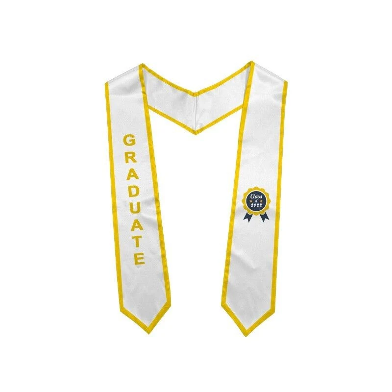 2023 Wholesale Adult Sublimation Polyester Custom Logo Satin Stole Custom Graduation Stole