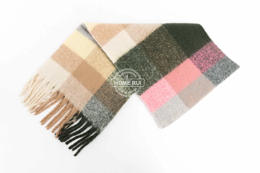 Home Rui Women Men Spring Fall Multi Woven Tassel Plaid Lattice Veronz Super Soft Classic Nova Scottish Large Cozy Cappa Tippet Turban Textural Scarf