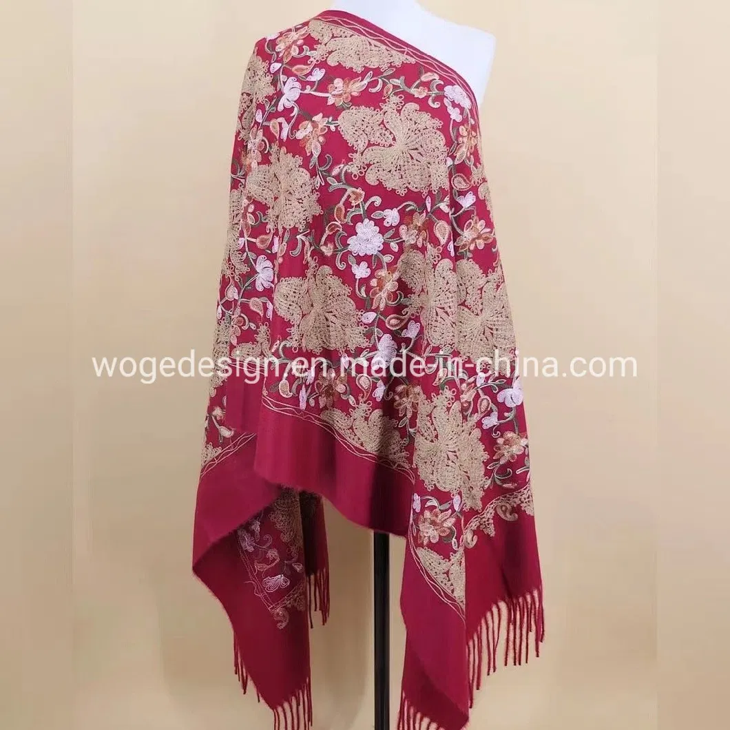 New Coming Moslem Woman Winter Cashmere Shawl Floral Embroidery Scarves Pashmina