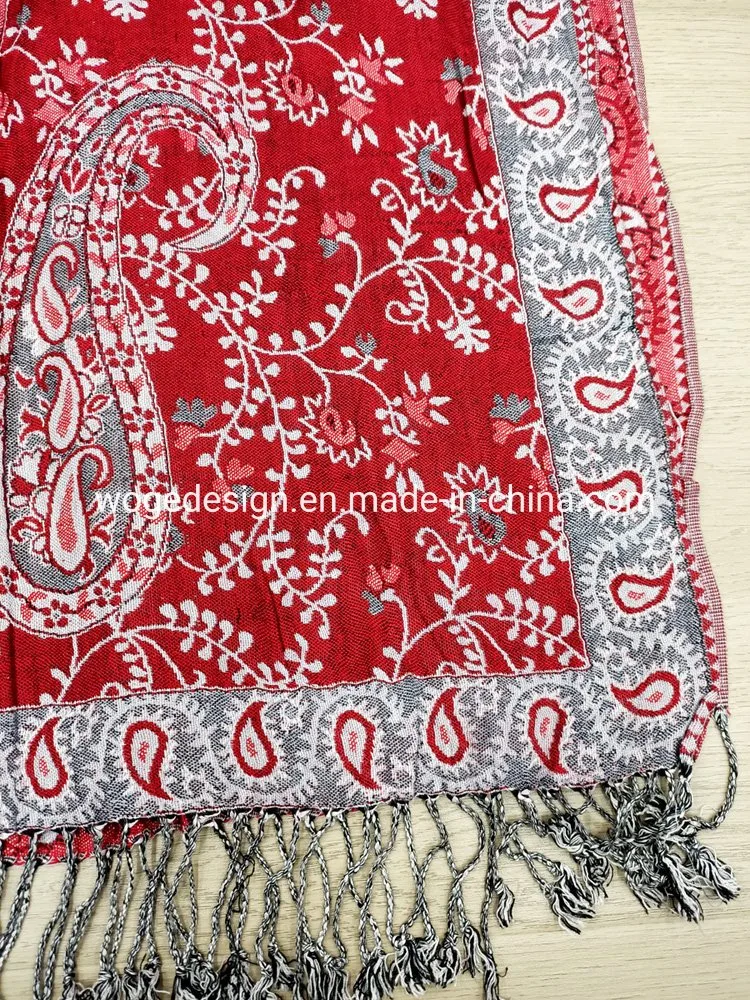 Dubai Islamic Dress Accessories Elegant Besutiful Ladies Jacquard 100%Viscose Pashmina Stole