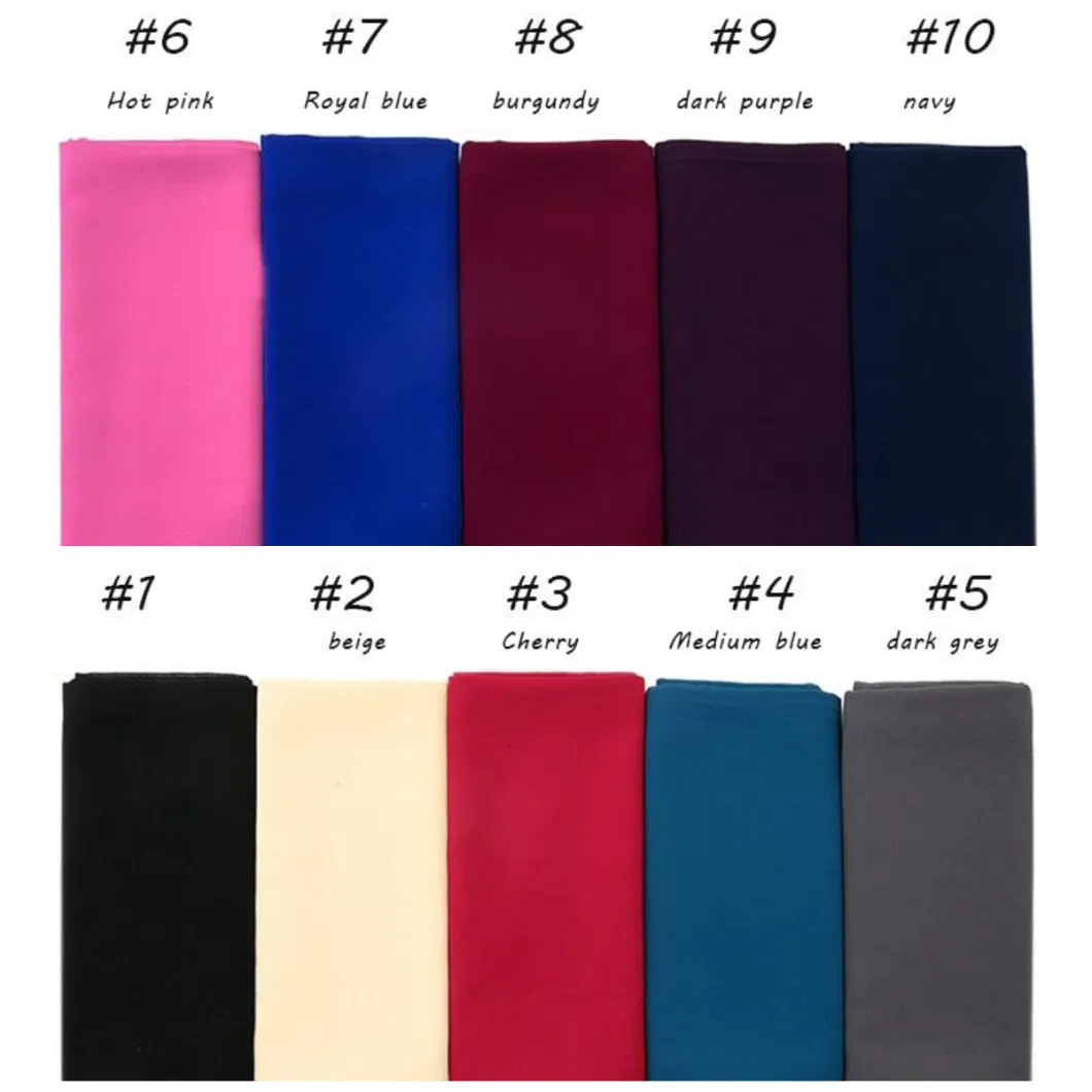 Wholesale Cheap Price 100%Chiffon Pure Color Silk Office Ladies Scarf