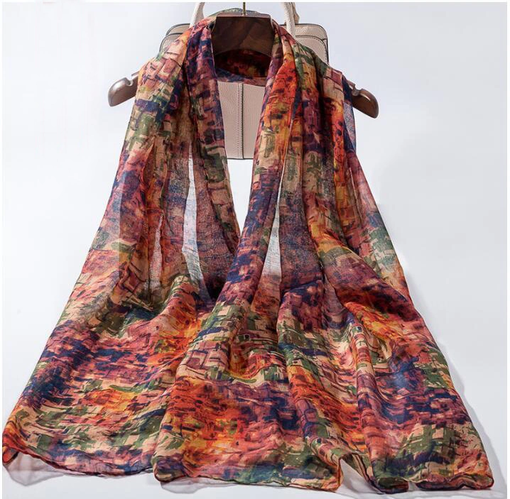 Ladies Tie Dye Printing Stoles Scarves Women Soft Smooth Kimono Turban Girls Thin Fashion Scarf
