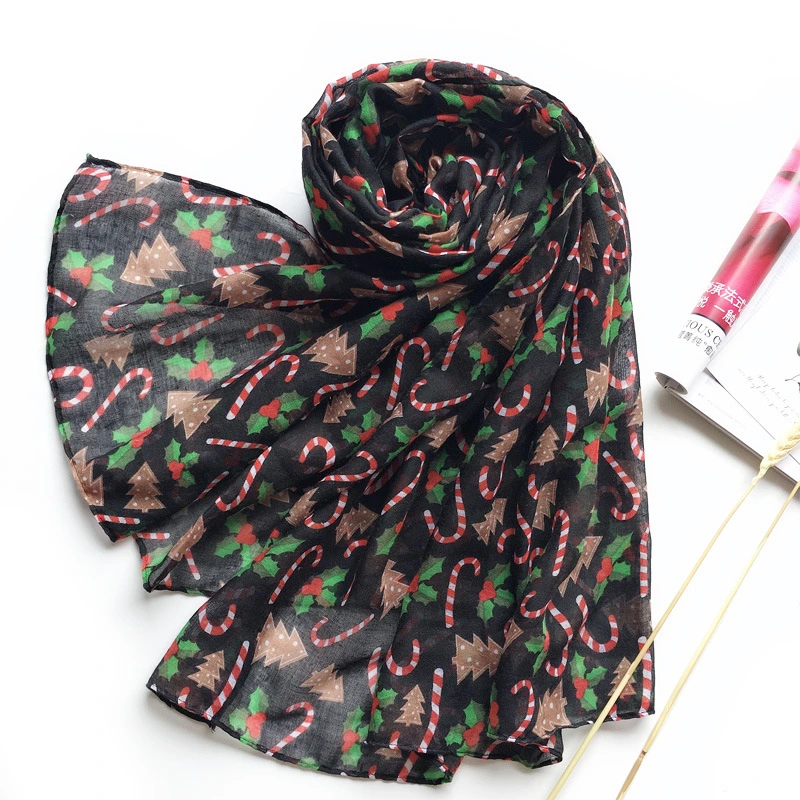 Custom Printing Wholesale High Quality Fashion Beautiful Lady Woman Chiffon Voile Soft Fake Silk Beach Shawl Scarf