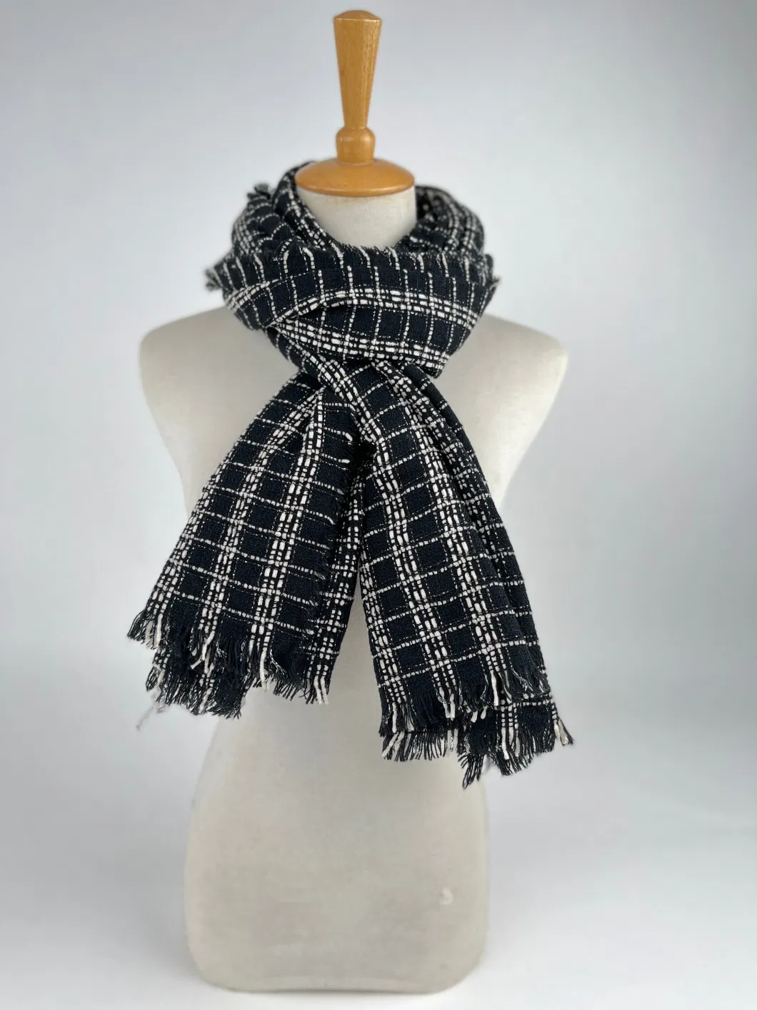 Factory Winter Warm Ladies Elegant Checked Stylish Quality Woven Scarf