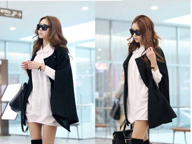 The Latest Women Winter Warm Batwing Wool Casual Poncho (14369)