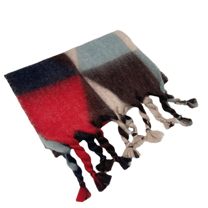 Autumn Winter Women&prime;s Jacquard Shawl Imitation Cashmere Wool Knitted Scarf
