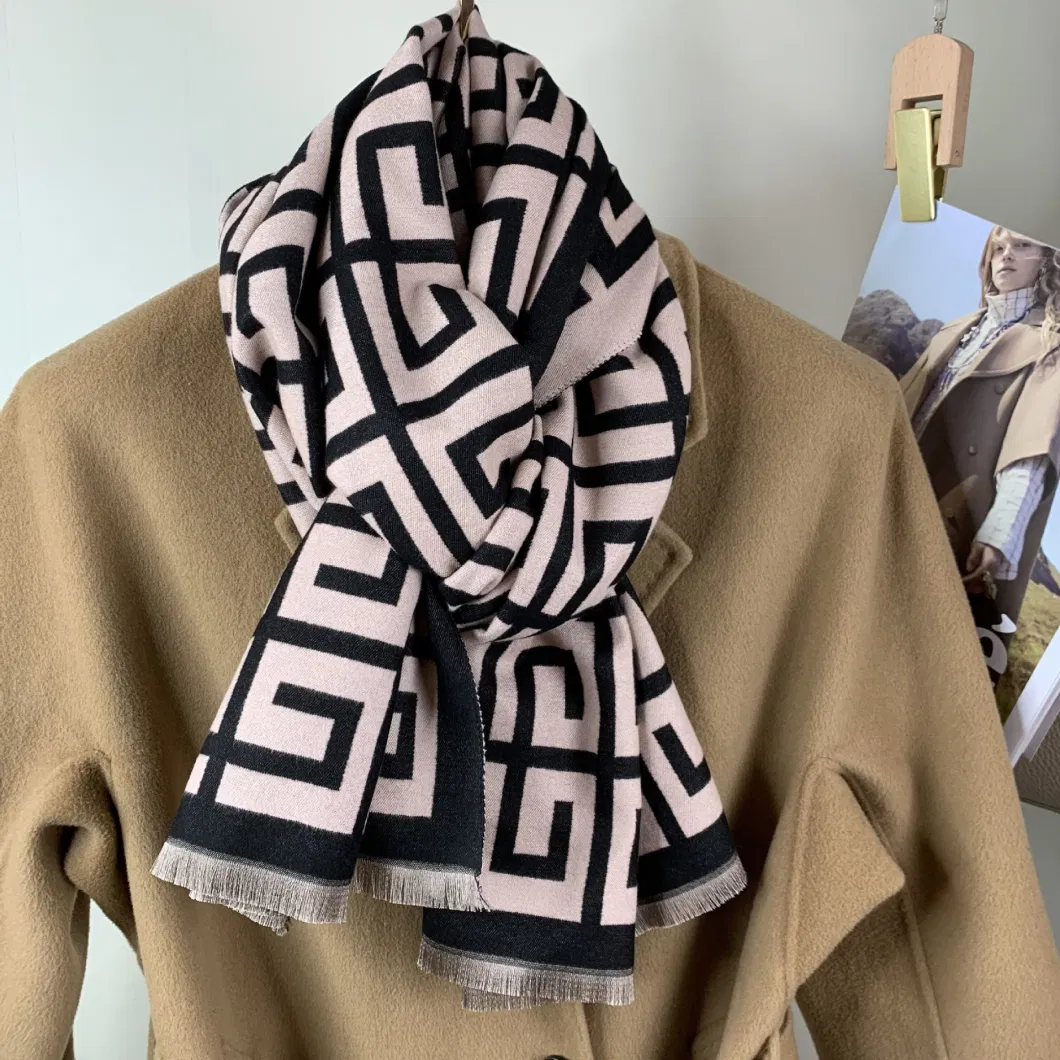 Big Maze Cashmere Scarf Classic Pashmina Plaid Printed