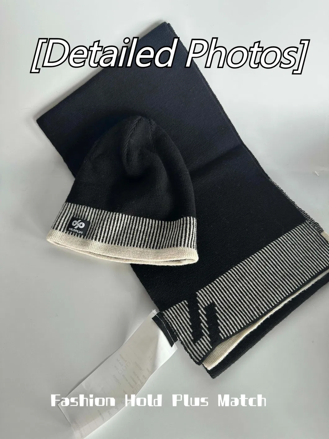 Knitting Scarf Manufacturer Wool Acrylic Winter Thermal Scarves Monochrome Black and White