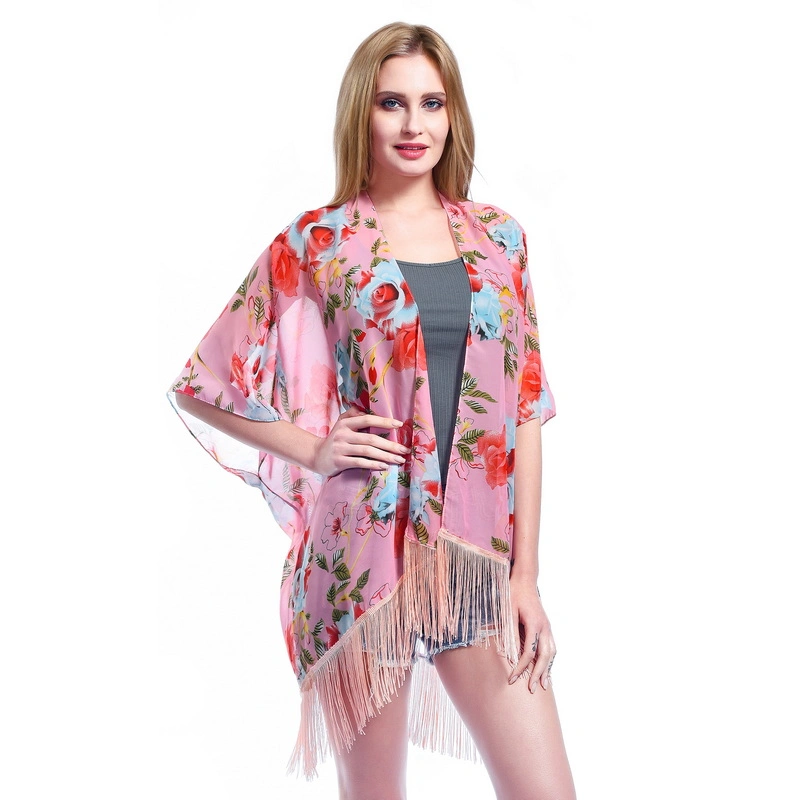 Wholesale Pretty Beach Chiffon Shawl Wrap Poncho for Ladies