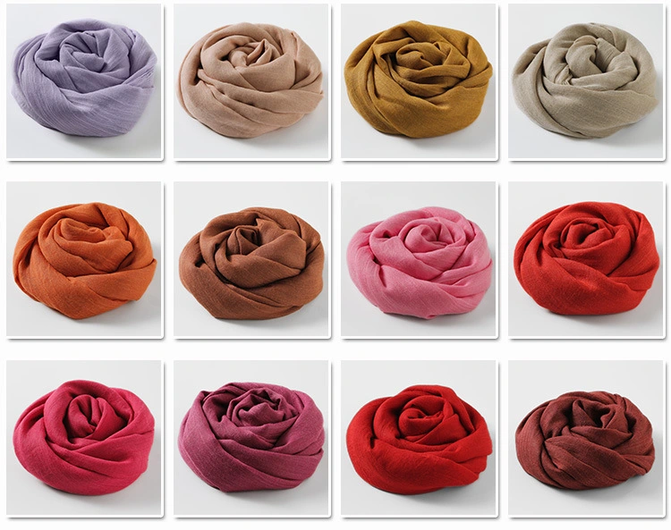 64 Colors Silk Thin Cotton Lightweight Shawl Long Women Hair Warp Scarf