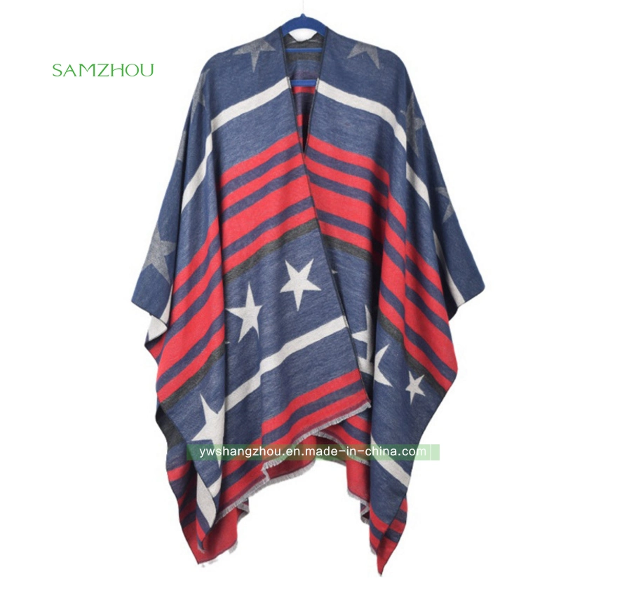 Euramerican Jacquard Cloak Lady Scarf Fashion Cotton Shawl Blanket Winter