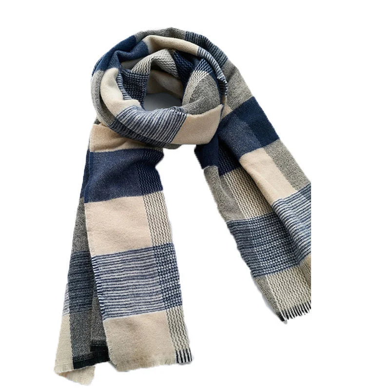 New Design Fashion Viscose Plaid Winter Warm Long Scarf for Custom Logo