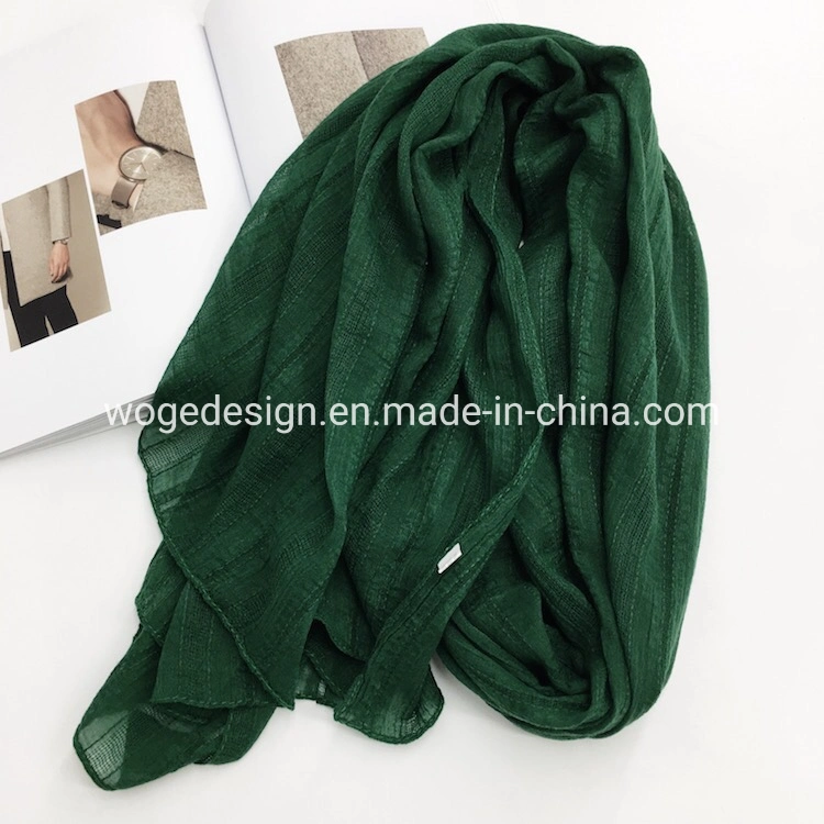 Yiwu Fashion Spring Autumn Hot Classic Elegant Plain Soft Boutique Women Hijab Wraps Shawls Viscose Fabric Solid Scarf