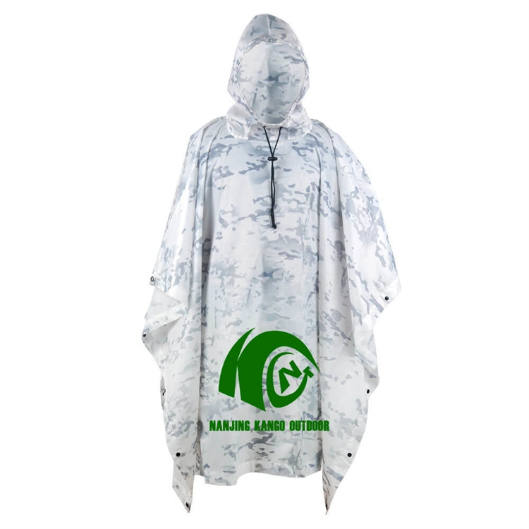 Kango High Quality Portable Rain Poncho Military Camouflage Camping Hiking Raincoat Jacket